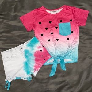 Girls matching short set